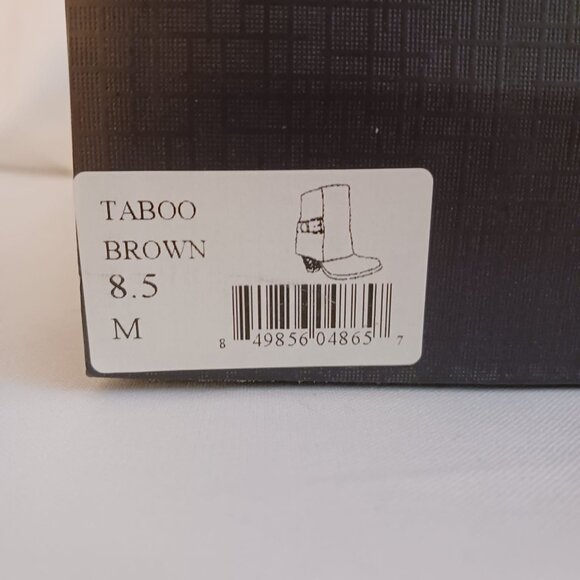 NIB Size 8.5M Mojo Moxy Taboo Brown Heeled Leather - Picture 8 of 8